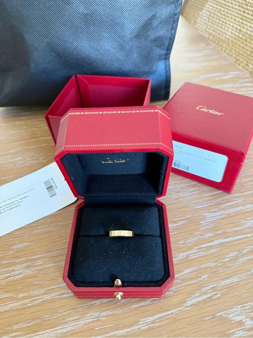 Authentic Cartier Love Wedding Band Size 52 Yellow Gold